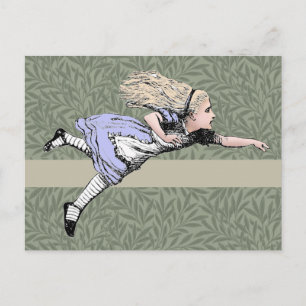 Flying Alice Wonderland Adventure Vintage Tenniel Postcard