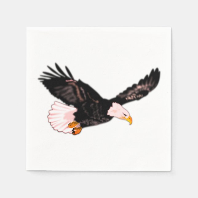 Flying American Bald Eagle Napkins (Front)