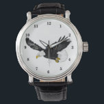Flying American Bald Eagle Watch<br><div class="desc">Flying Eagle Watches - American Bald Eagles Painting - or Choose / Add Your Unique Text / Name / Colour / Font / Size / Elements - Make Your Special Watch Gift - Resize and move or remove and add elements / text with customization tool ! Painting and Design by...</div>