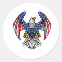 Flying American Bald Eagle with Flag Wings ـ