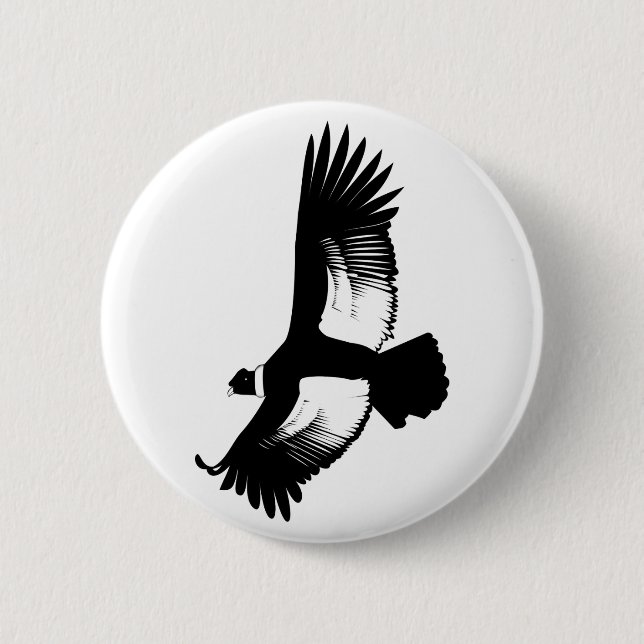 Flying Andean Condor 2 Inch Round Button (Front)