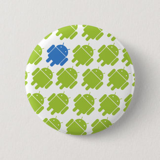 Flying Android Blue 2 Inch Round Button