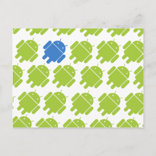 Flying Android Blue Postcard