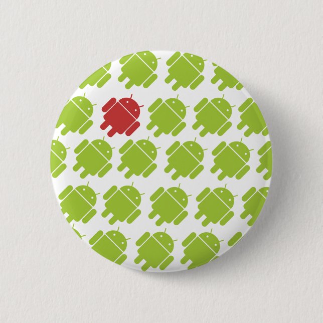 Flying Android Red 2 Inch Round Button (Front)