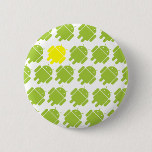 Flying Android Yellow 2 Inch Round Button