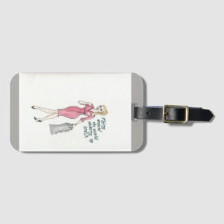 "Flying around the world Picking up trash" bag tag