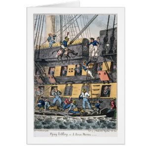 Flying Artillery or A Horse Marine (colour engravi