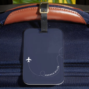 Flying Away Airplane Route DIY Colour Custom Name Luggage Tag