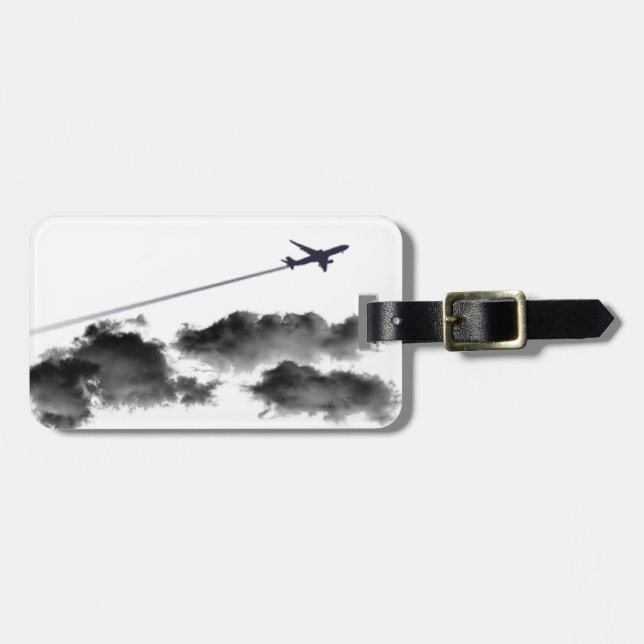 Flying Away/Jet Airplane/Personalized Pilot Luggage Tag (Front Horizontal)