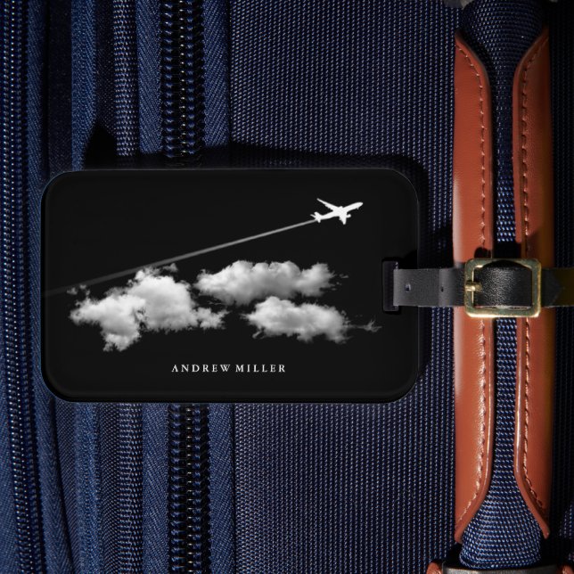 ©Flying Away/Jet Airplane/Personalized Pilot Luggage Tag (Front Insitu 4)