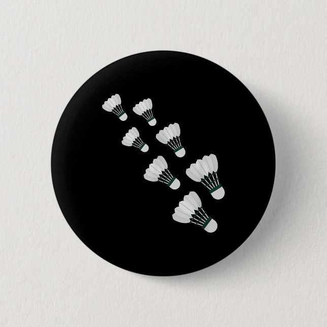 Flying Badminton Shuttles  2 Inch Round Button (Front)