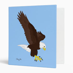 Flying Bald Eagle American Bird Tattoo Art Binder