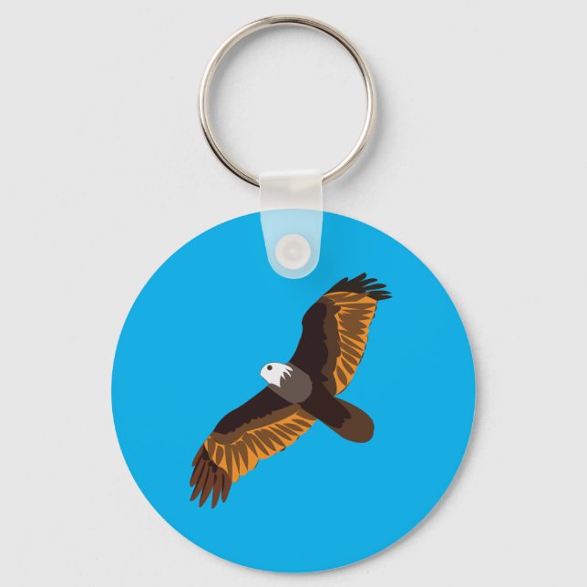 Flying Bald Eagle Bird       Keychain (Front)
