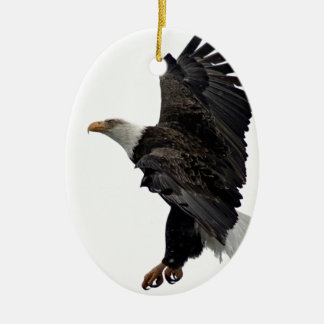 Flying Bald Eagle Ceramic Ornament