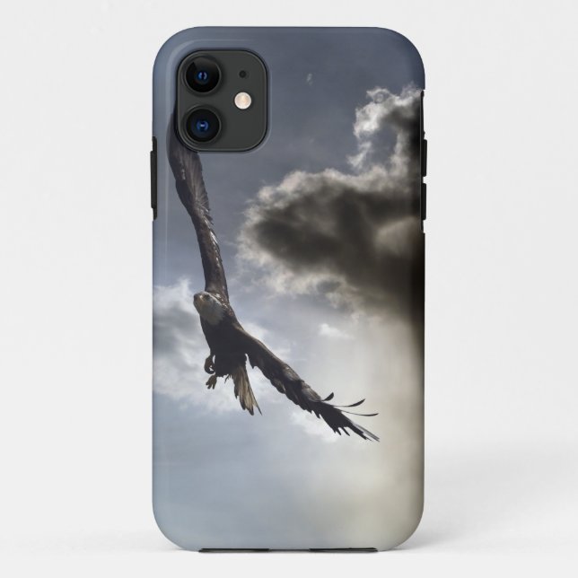Flying Bald Eagle & Cloudy Sky Phone Case (Back)