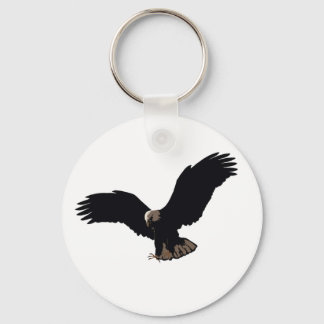 Flying Bald Eagle Keychain