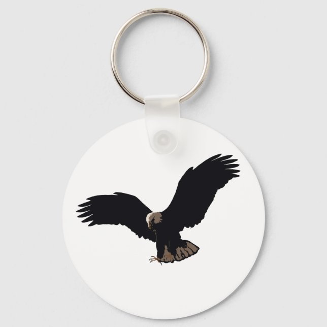 Flying Bald Eagle Keychain (Front)