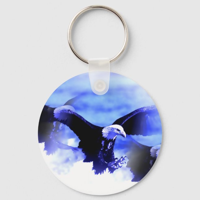 Flying Bald Eagle Keychain (Front)