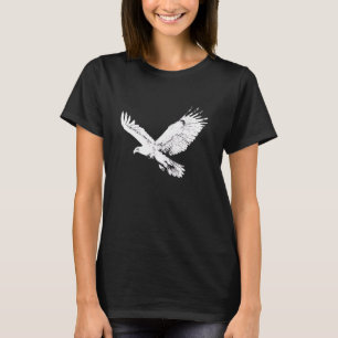 Flying Bald Eagle Silhouette Vintage Distressed Wi T-Shirt