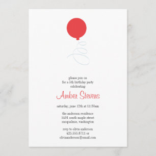 Flying Balloon Party Invitation