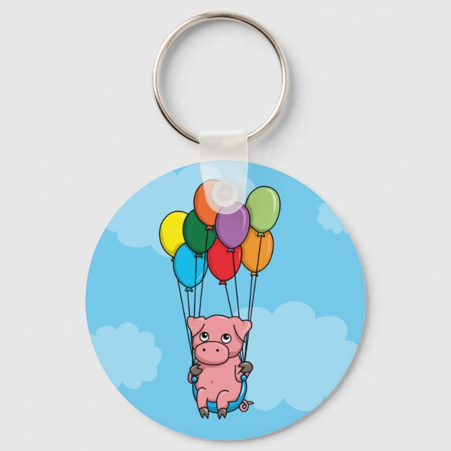 Flying Balloon Pig Keychain (Front)