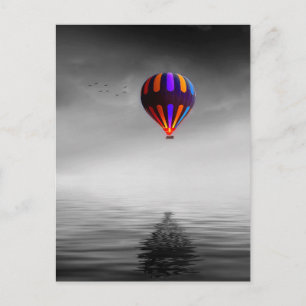 Flying Balloon Selective Minimalist Photography  Postcard