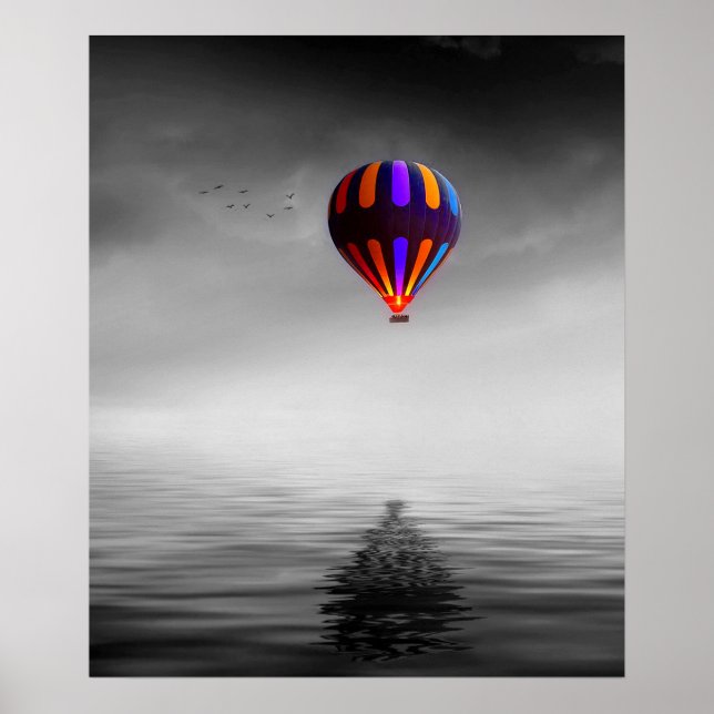 Flying Balloon Selective Minimalist Photography  Poster (Front)