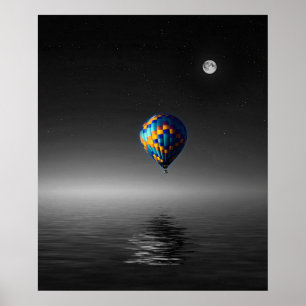 Flying Balloon Selective Minimalist Photography Poster
