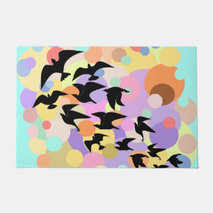 Flying Balloons and Birds Doormat