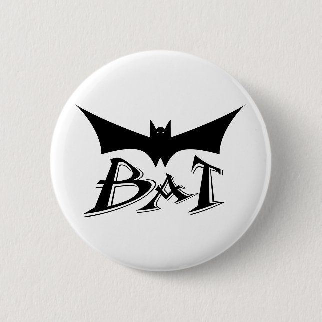 Flying bat 2 inch round button (Front)
