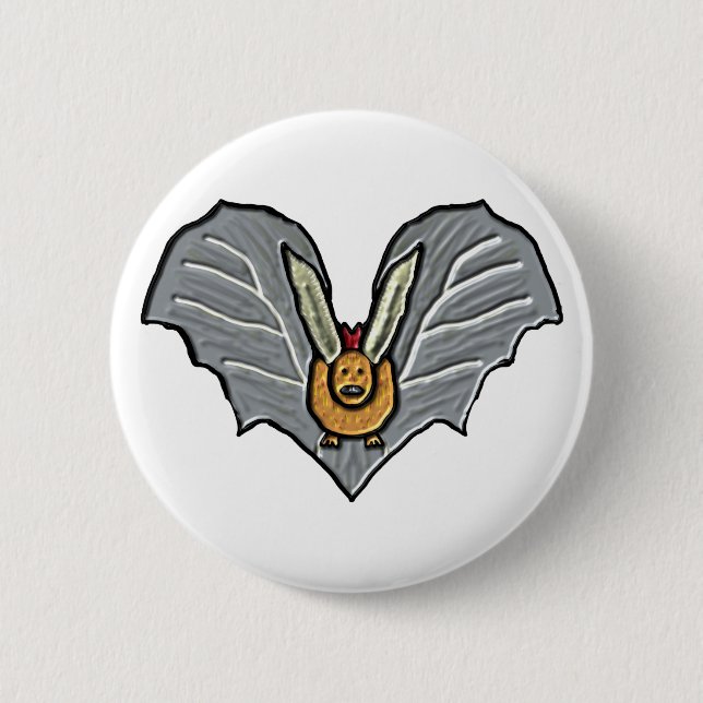 Flying Bat 2 Inch Round Button (Front)