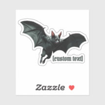 Flying Bat –  Custom Text & Cut Vinyl Sticker