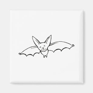 Flying Bat - fun original ink drawing sketch art Magnet