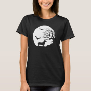 Flying Bats Creepy Mystical Darkness And Dachshund T-Shirt