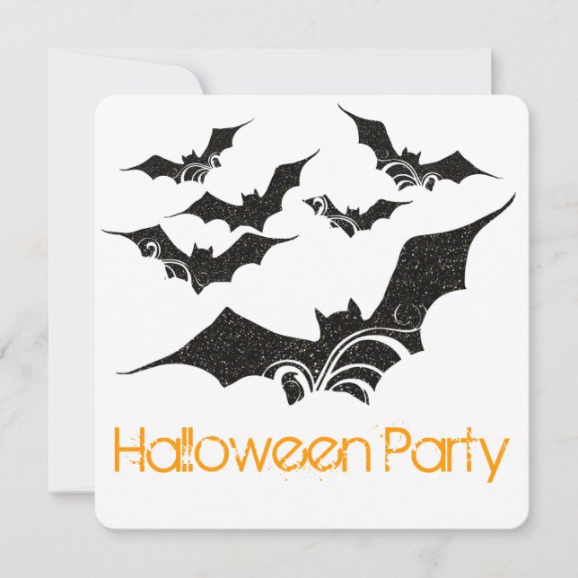 Flying Bats Halloween Party Invitation (Front)