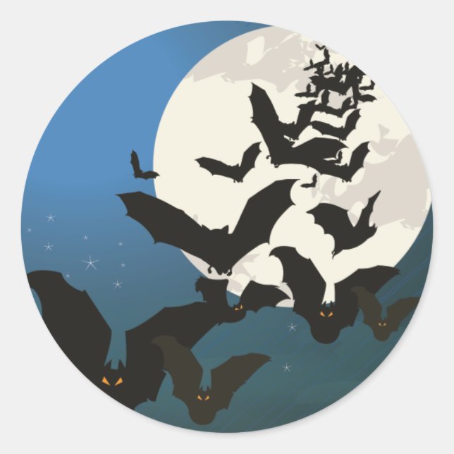 Flying Bats Halloween Stickers (Front)
