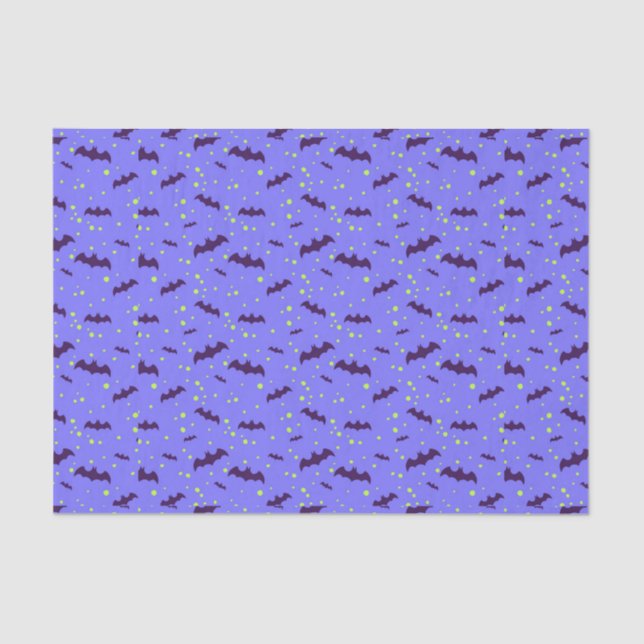 Flying Bats in a Spooky Sky Pattern Tissue Paper (Front)