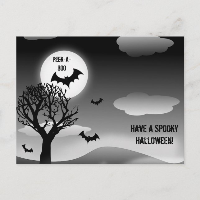 Flying Bats in the Moonlit Sky Postcard (Front)