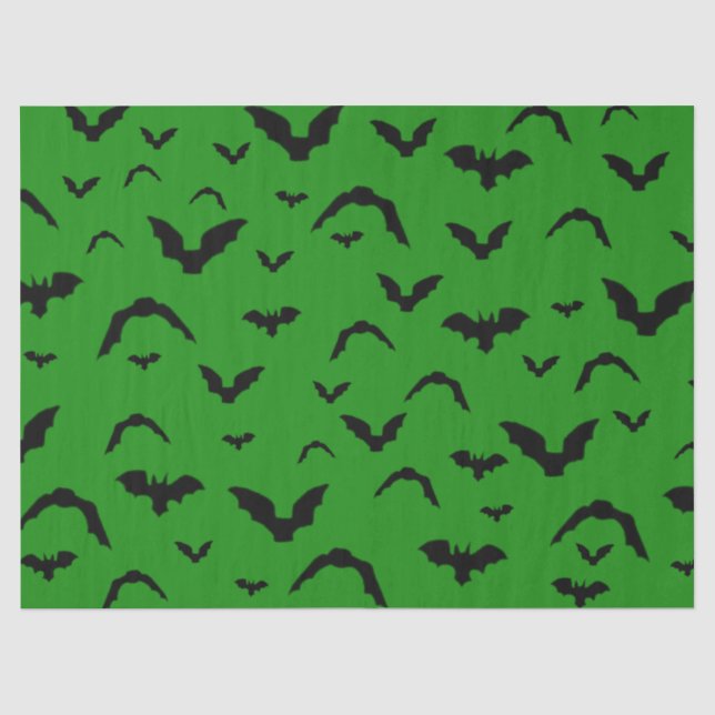 Flying Bats on Green Tissue Paper (Front)