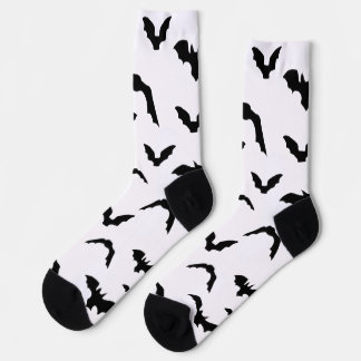 Flying Bats on White Socks