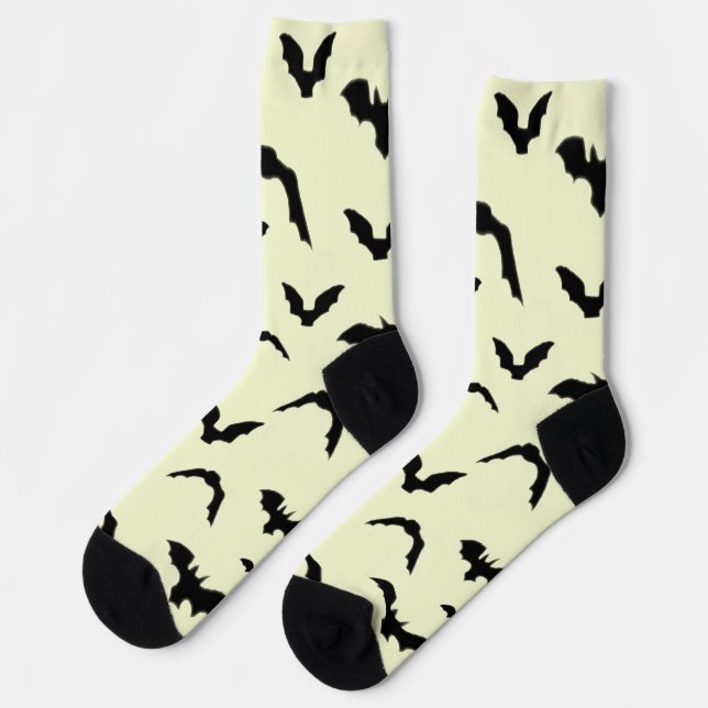 Flying Bats on Yellow Socks (Left)