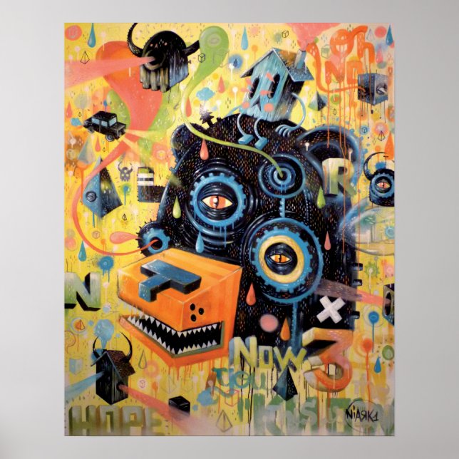 Flying bear head poster (Front)