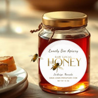 Flying Bee Raw Local Honey Label White