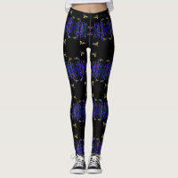 Flying Bees Black Leggings