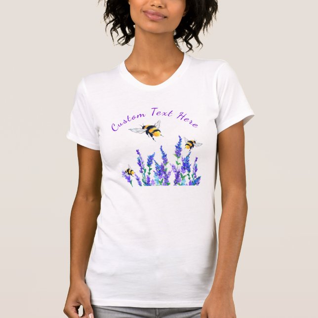 Flying Bees T-Shirt with Custom Text (Front)