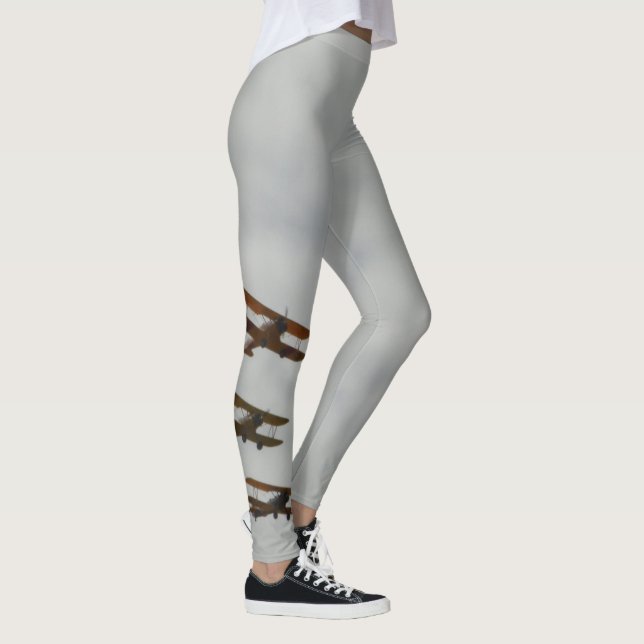 Flying Biplanes photo leggings (Right)