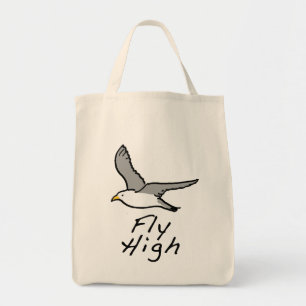 Flying Bird. Seagull in Flight Illustration. Tote  Bag