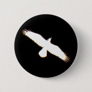 Flying Bird Silhouette 2 Inch Round Button