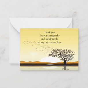 Flying Bird When Sunset Thank You Card