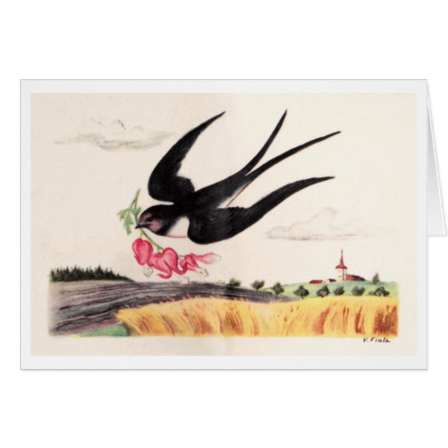 Flying Bird With Flowers (Front Horizontal)